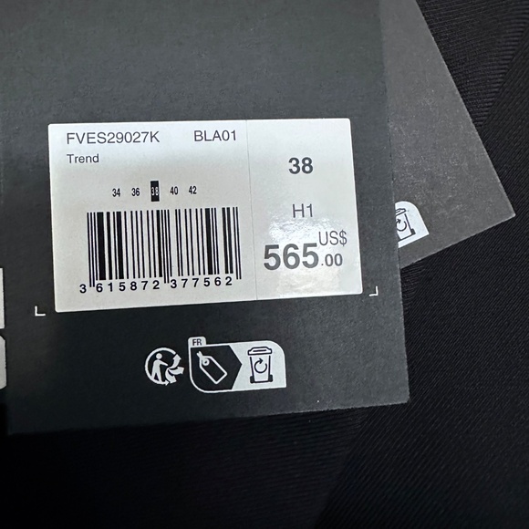 🖤✨ NWT The Kooples Cropped Double-Breasted Pleated Jacket Blazer | Retail $565! - Picture 8 of 10